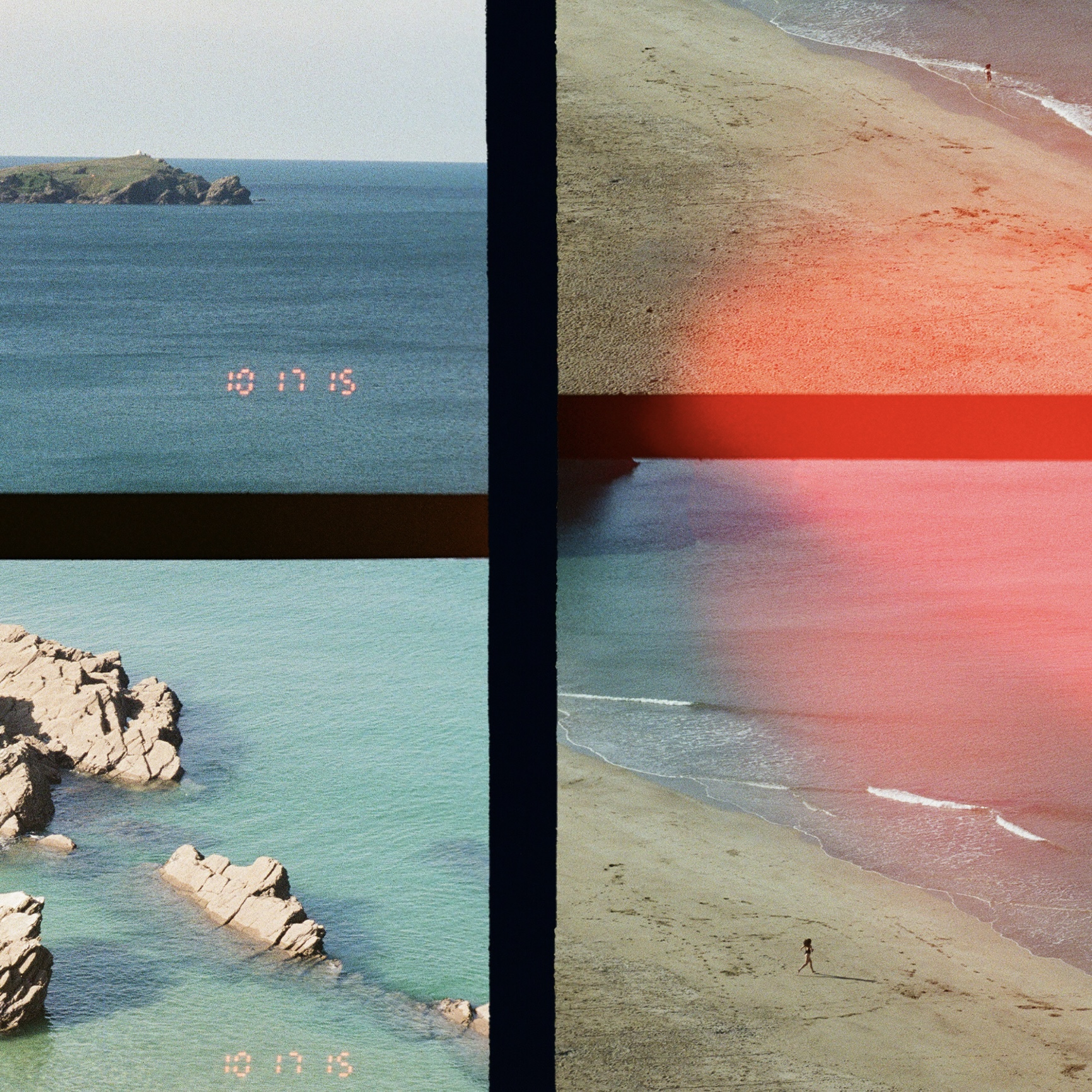 girl running into the sea from the beach